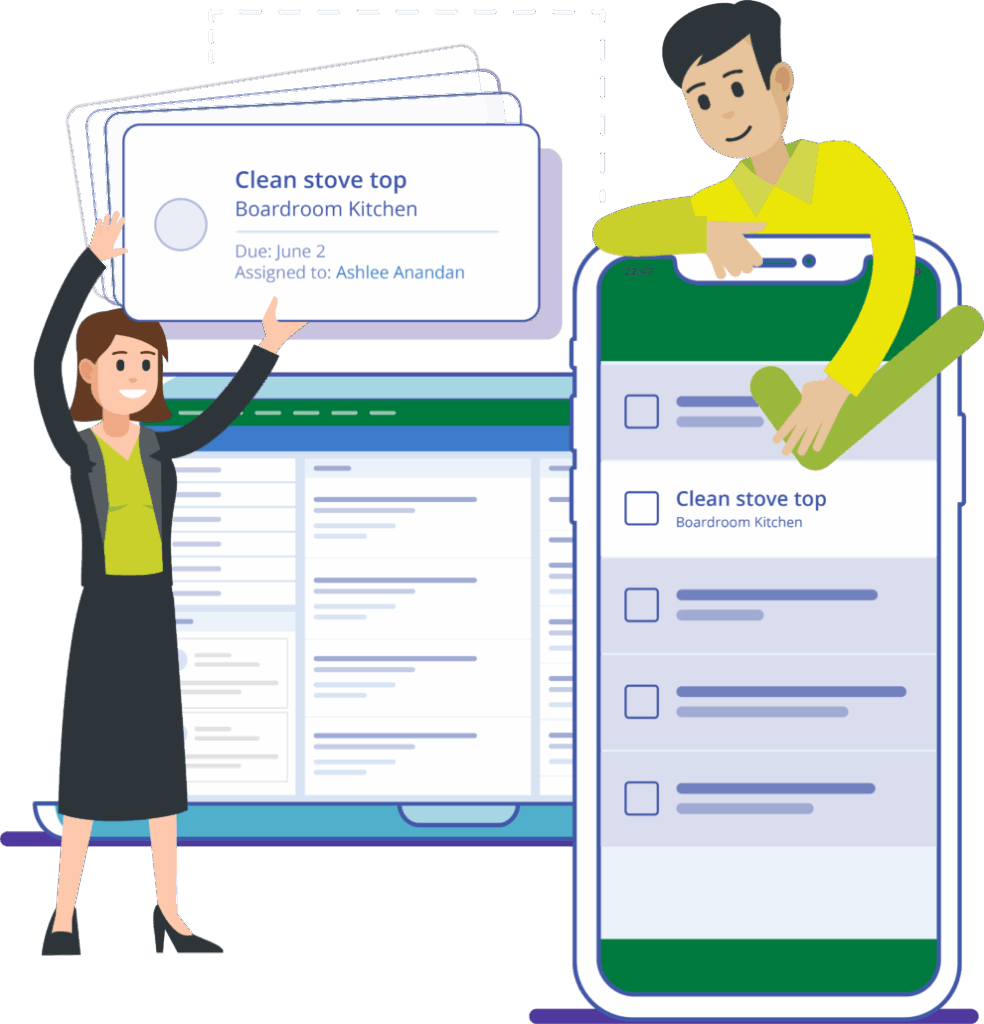 Checklist of cleaning tasks performed by cleaners